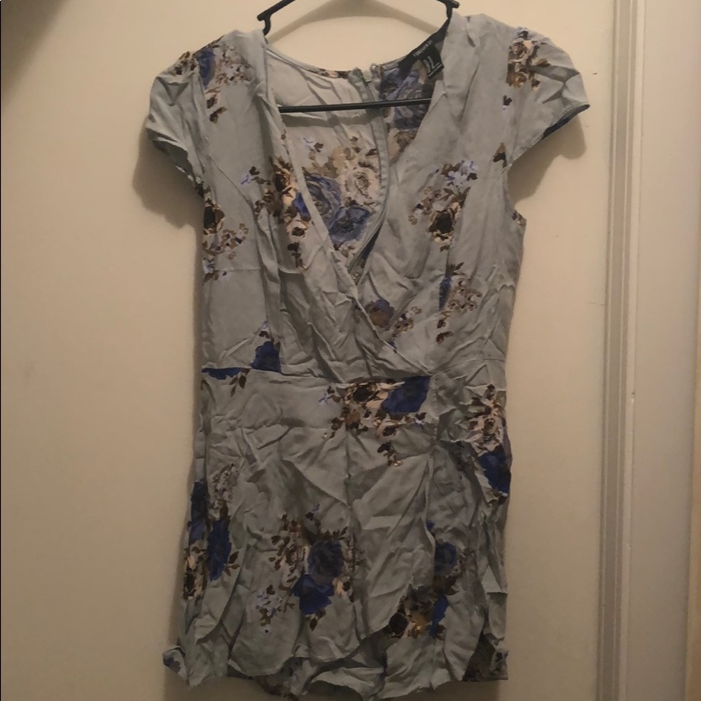 Blue floral romper
